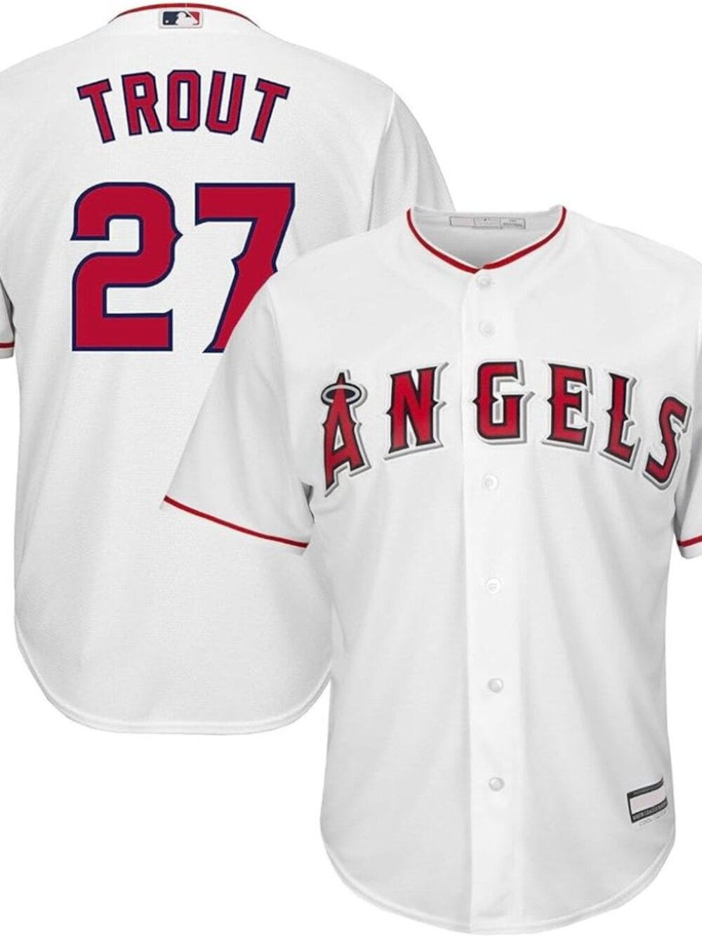LIKE NEW LICENSED MLB LOS ANGELES ANGELS MIKE TROUT 27 JERSEY YOUTH 7